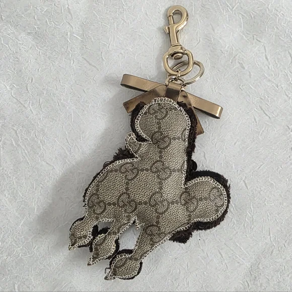 ‼️SOLD‼️ Auth Gucci Guccioli Poodles Lulu Leather Keyring/Bagcharm - Picture 2 of 9